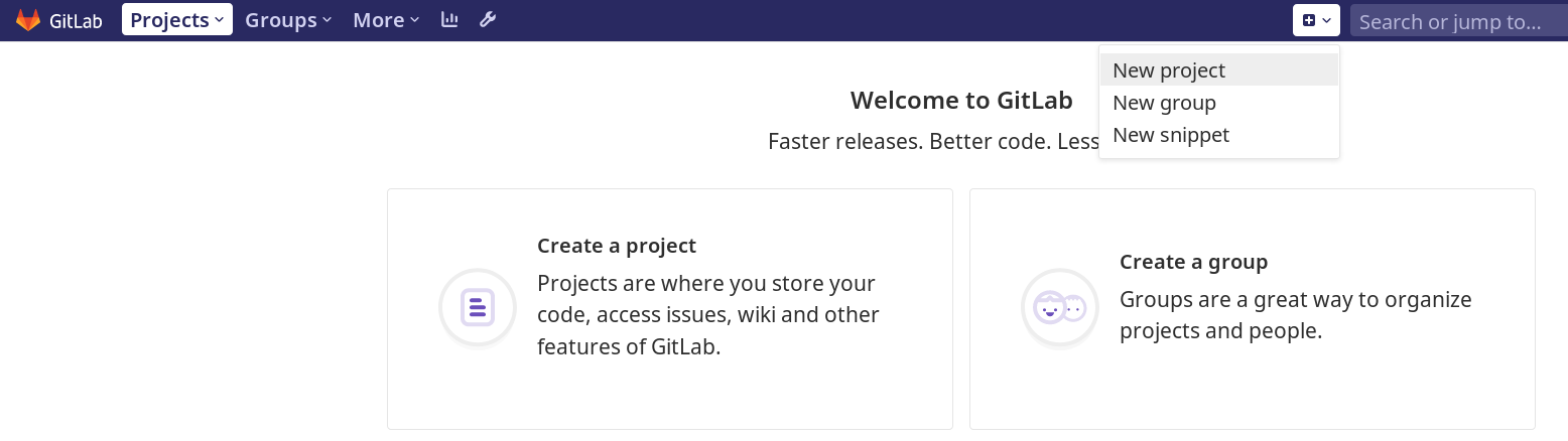 Create new project from GitLab